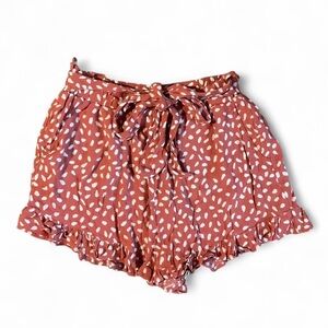 Orange Polka Dot Tie Shorts